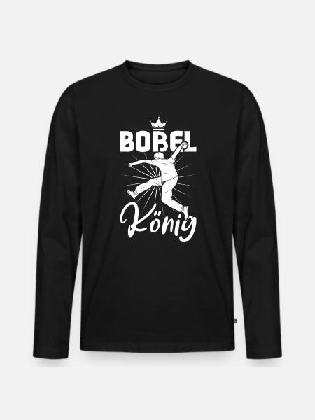 Boßel König - Boßeln - Männer Premium Bio Langarmshirt - Schwarz
