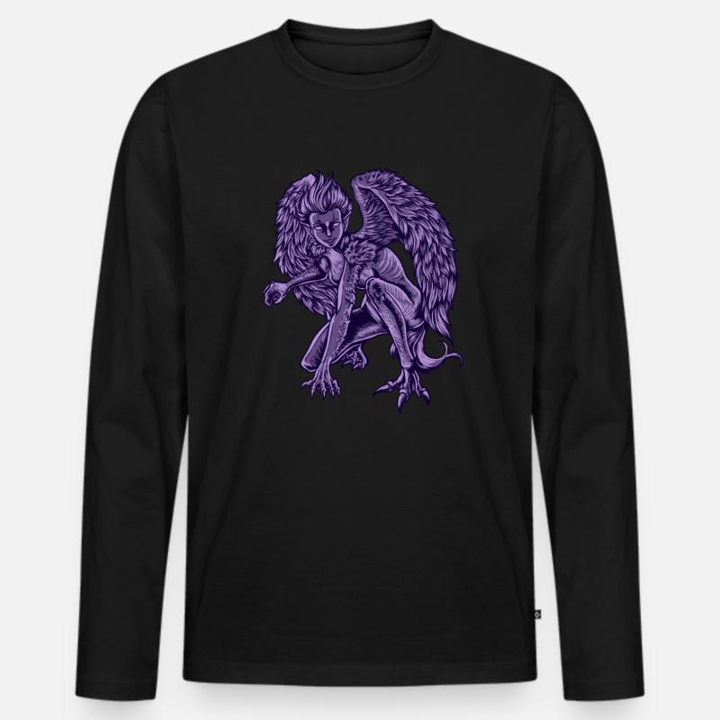 Harpyie - Männer Premium Bio Langarmshirt - Schwarz