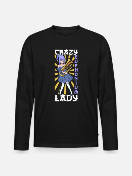 Crazy Euphonium Lady - Euphonium - Men's Premium Organic Long Sleeve Shirt - black