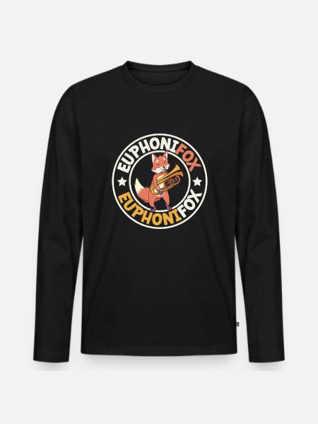 Euphonifox - Fuchs mit Euphonium - Männer Premium Bio Langarmshirt - Schwarz
