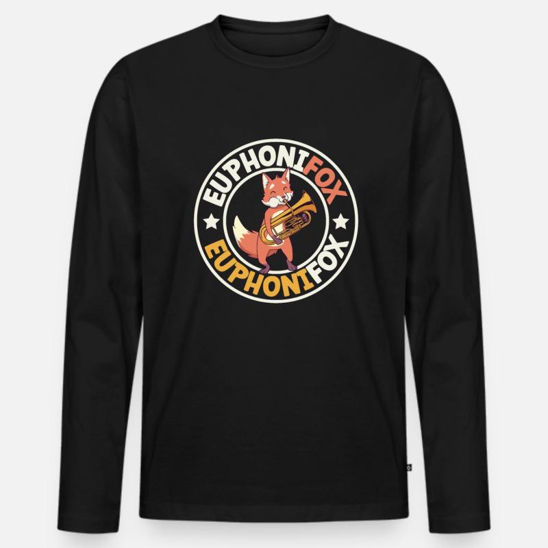 Euphonifox - Fuchs mit Euphonium - Männer Premium Bio Langarmshirt - Schwarz