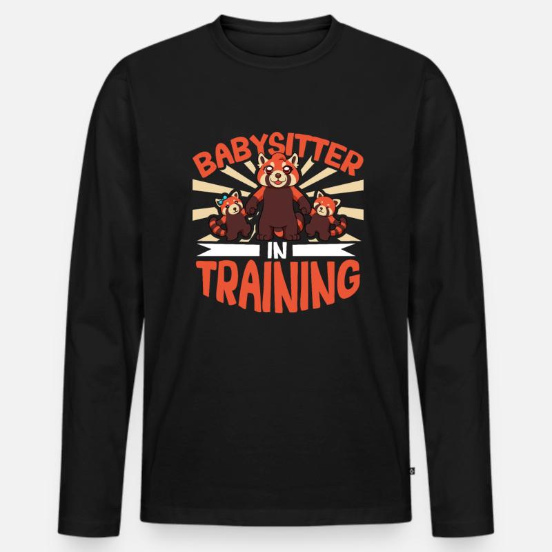 Babysitter in training - Babysitter - Männer Premium Bio Langarmshirt - Schwarz