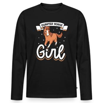 Quarter Horse Girl - Men's Premium Organic Long Sleeve Shirt - black - Front - Nico (187cm)