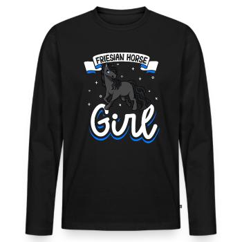 Frisonne Fille - T-shirt manches longues Premium bio Homme - noir - Devant - Nico (187cm)