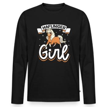 Haflinger Fille - T-shirt manches longues Premium bio Homme - noir - Devant - Nico (187cm)