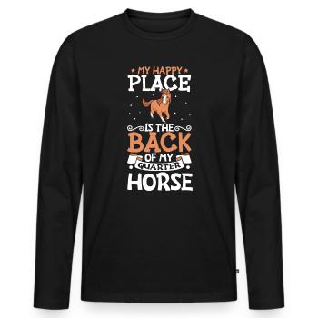 My favorite place - Quarter Horse - Men's Premium Organic Long Sleeve Shirt - black - Front - Nico (187cm)