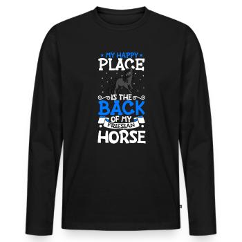 Mon endroit préféré - Frison - T-shirt manches longues Premium bio Homme - noir - Devant - Nico (187cm)