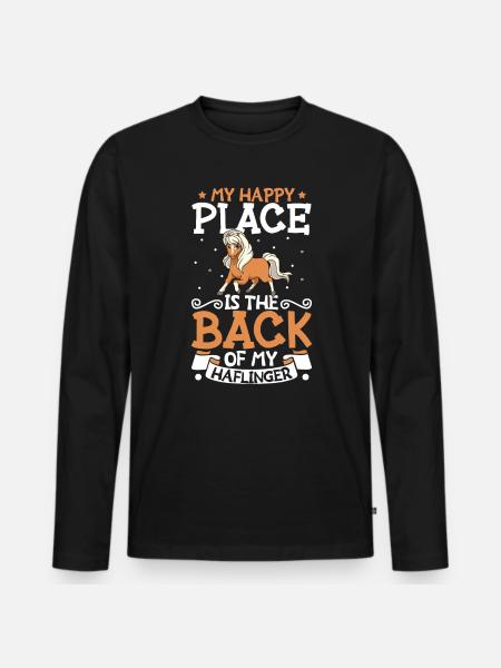 Mon endroit préféré - Haflinger - T-shirt manches longues Premium bio Homme - noir