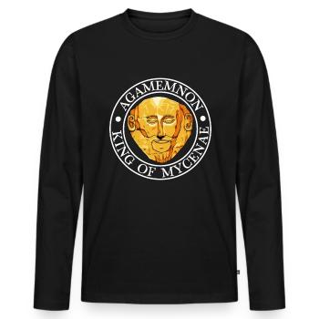 King of Mycenae - Agamemnon - Men's Premium Organic Long Sleeve Shirt - black - Front - Nico (187cm)