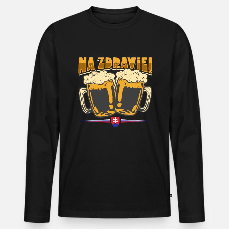 Na Zdravi - Slowakei Trinkspruch - Männer Premium Bio Langarmshirt - Schwarz