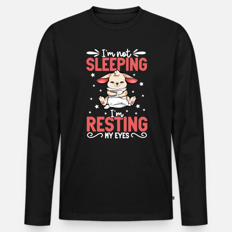 Ich schlafe nicht - Hase - Männer Premium Bio Langarmshirt - Schwarz