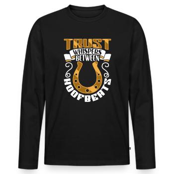 Trust between hoof beats - horses - Men's Premium Organic Long Sleeve Shirt - black - Front - Nico (187cm)