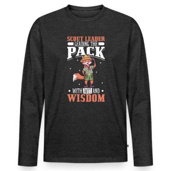 Fuchs - Pfadfinder Betreuer - Männer Premium Bio Langarmshirt - Anthrazit meliert - Vorne - Nico (187cm)