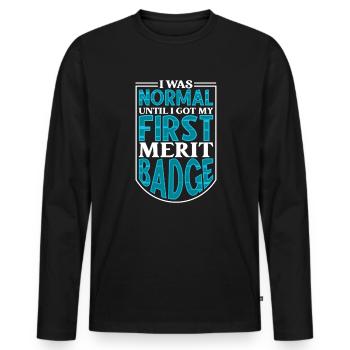 Boy Scout Badge - Boy Scout - Men's Premium Organic Long Sleeve Shirt - black - Front - Nico (187cm)