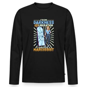 Libérez enfin - Narcissisme Survivant - T-shirt manches longues Premium bio Homme - noir - Devant - Nico (187cm)