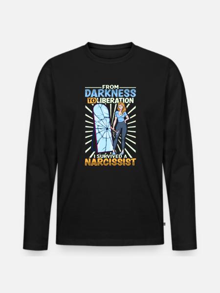 Free Finally - Narcissism Survivor - Men's Premium Organic Long Sleeve Shirt - black