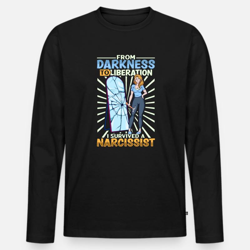 Endlich frei - Narzissmus-Überlebender - Männer Premium Bio Langarmshirt - Schwarz