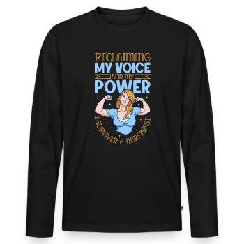 Strong Again - Narcissism Survivors - Men's Premium Organic Long Sleeve Shirt - black - Front - Nico (187cm)