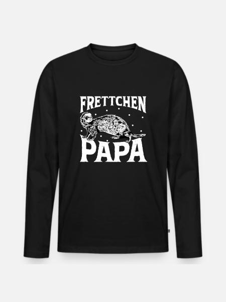 Frettchenliebhaber - Frettchen Papa - Männer Premium Bio Langarmshirt - Schwarz