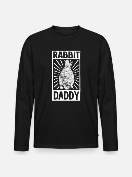 Hasenbesitzer - Hasen Papa - Männer Premium Bio Langarmshirt - Schwarz