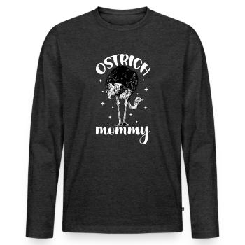 Straußenbesitzer - Straußen Mama - Männer Premium Bio Langarmshirt - Anthrazit meliert - Vorne - Nico (187cm)