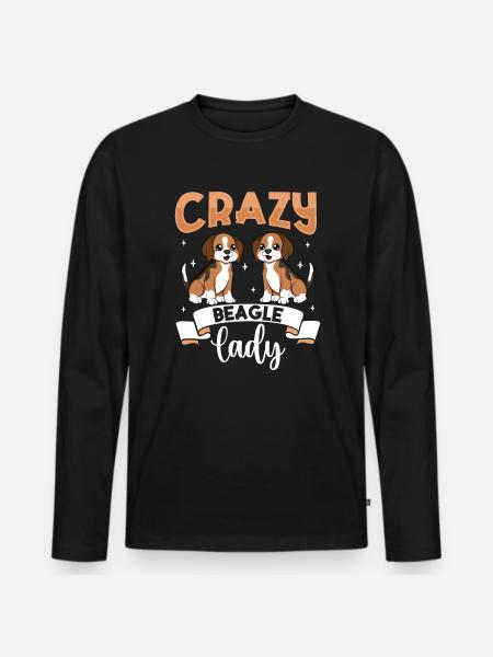Crazy Beagle Lady - Beagle - Men's Premium Organic Long Sleeve Shirt - black