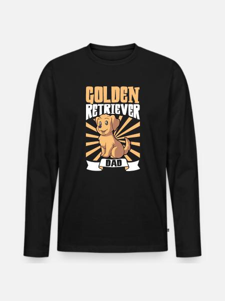 Golden Retriever Dad - Golden Retriever - Men's Premium Organic Long Sleeve Shirt - black