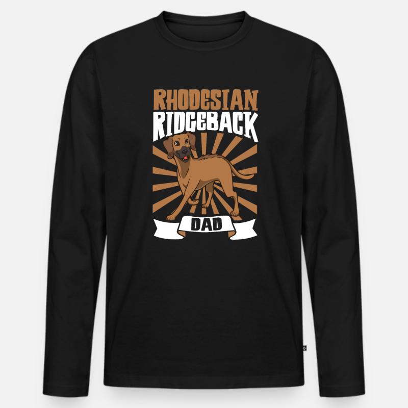 Rhodesian Ridgeback Dad - Rhodesian Ridgeback - Männer Premium Bio Langarmshirt - Schwarz