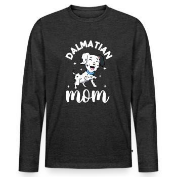 Dalmatian Mom - Dalmatiner - Männer Premium Bio Langarmshirt - Anthrazit meliert - Vorne - Nico (187cm)