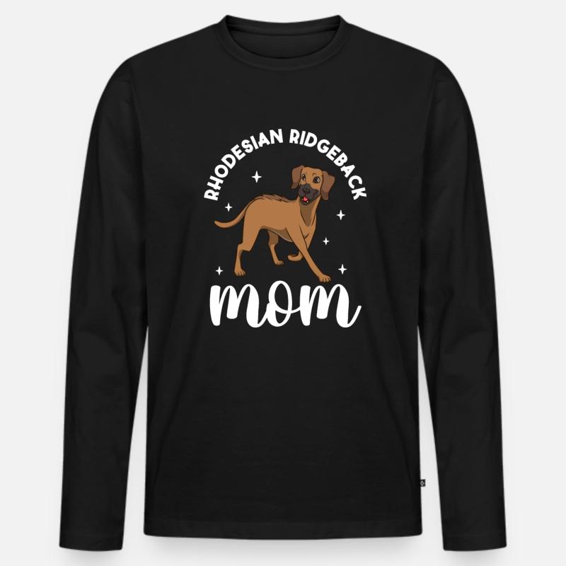 Rhodesian Ridgeback Mom - Rhodesian Ridgeback - Männer Premium Bio Langarmshirt - Schwarz
