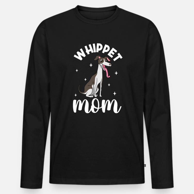 Whippet Mom - Whippet - Männer Premium Bio Langarmshirt - Schwarz