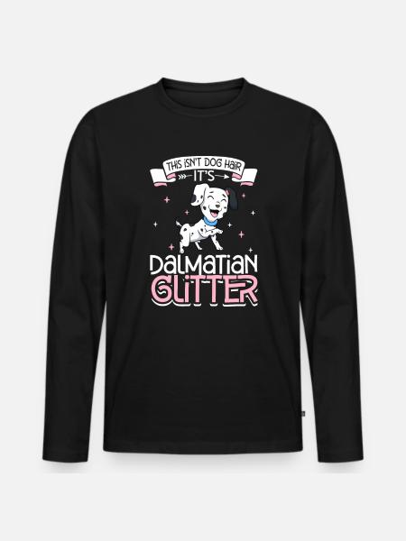 Dalmatian Glitter - Men's Premium Organic Long Sleeve Shirt - black