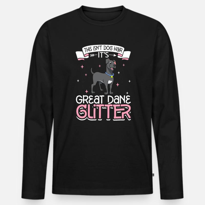 Great Dane Glitzer - Männer Premium Bio Langarmshirt - Schwarz
