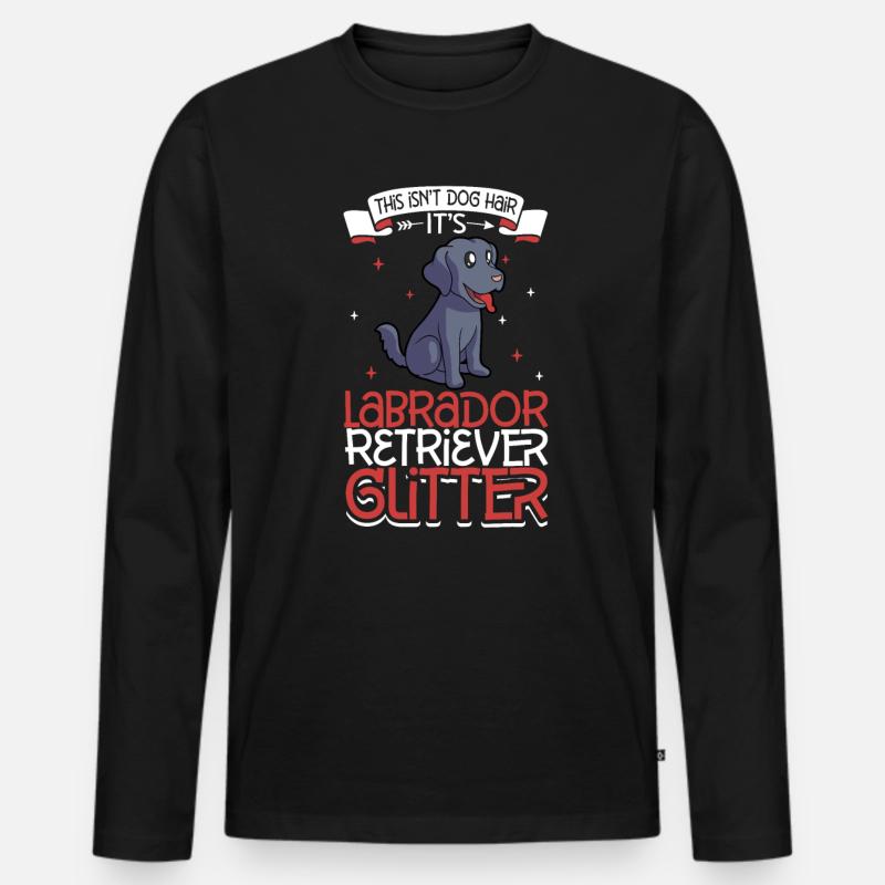 Labrador Retriever Glitzer - Männer Premium Bio Langarmshirt - Schwarz