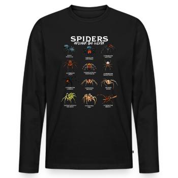 Spinnen auf der Welt - Spinnenarten - Männer Premium Bio Langarmshirt - Schwarz - Vorne - Nico (187cm)