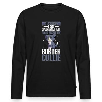 Amateur de Border Collie - T-shirt manches longues Premium bio Homme - noir - Devant - Nico (187cm)