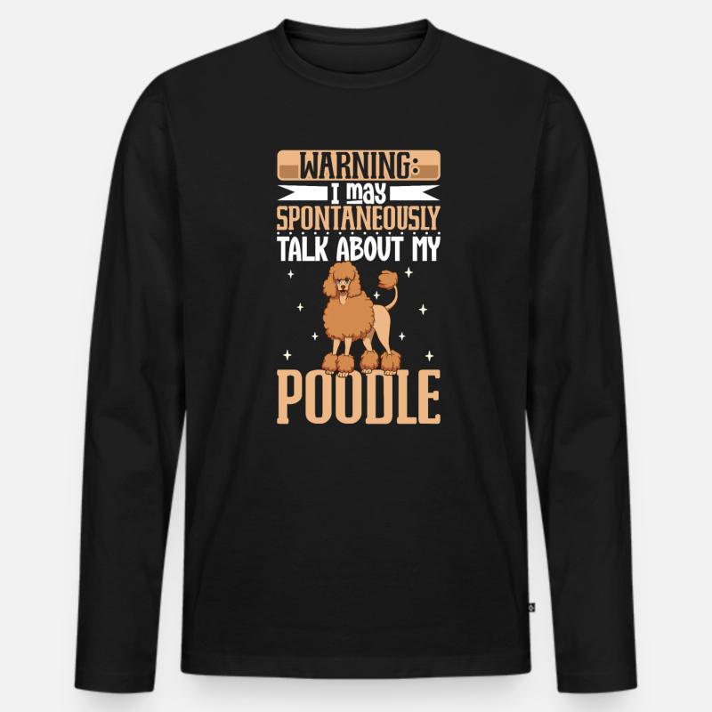 Pudel Liebhaber - Männer Premium Bio Langarmshirt - Schwarz