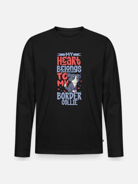 Dog Love - Border Collie - Men's Premium Organic Long Sleeve Shirt - black