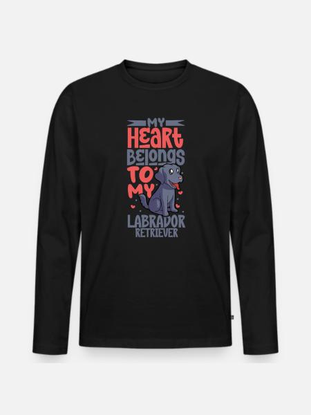 Dog Love - Labrador Retriever - Men's Premium Organic Long Sleeve Shirt - black