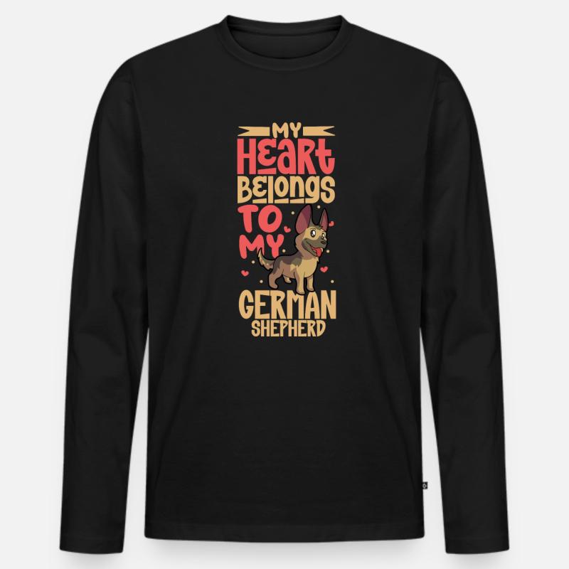 Hundeliebe - Schäferhund - Männer Premium Bio Langarmshirt - Schwarz