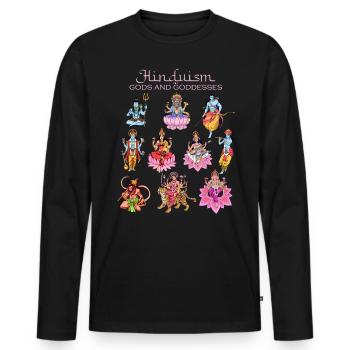 Gods in Hinduism - Men's Premium Organic Long Sleeve Shirt - black - Front - Nico (187cm)