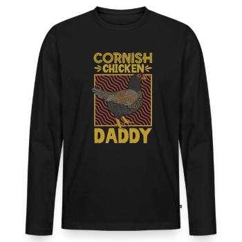 Papa combattant indien - T-shirt manches longues Premium bio Homme - noir - Devant - Nico (187cm)
