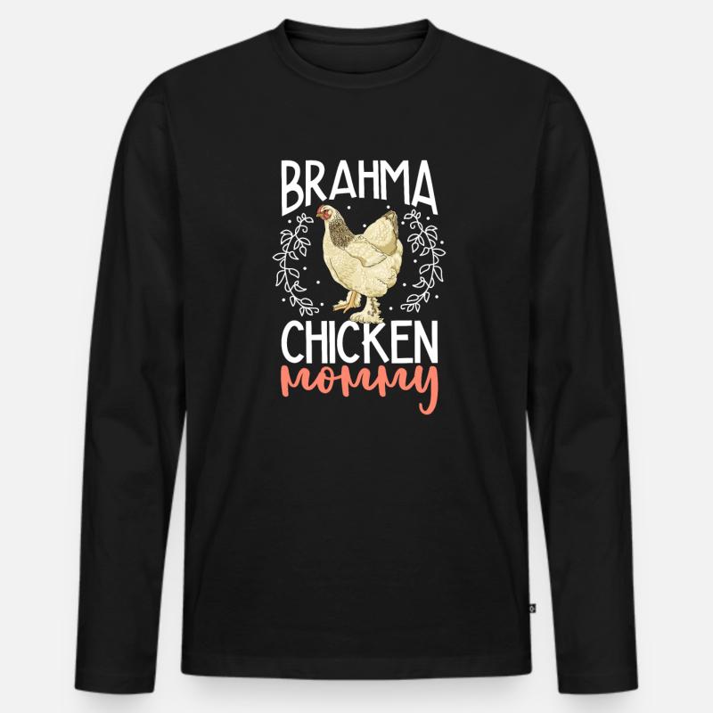 Brahma Mama - Männer Premium Bio Langarmshirt - Schwarz