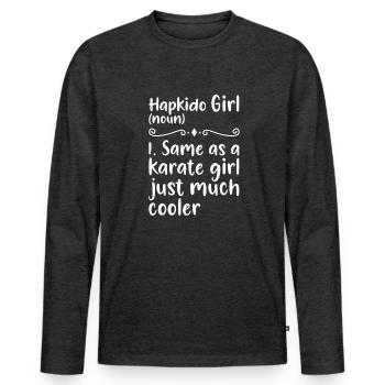 Fille Hapkido - T-shirt manches longues Premium bio Homme - anthracite chiné - Devant - Nico (187cm)