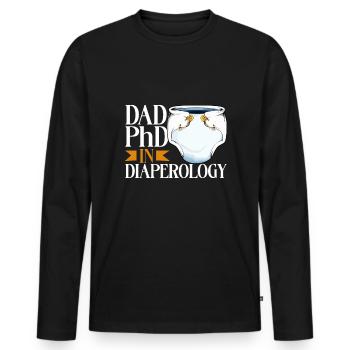 Doctor of Diaper Change Ology - Diaper Changing - Men's Premium Organic Long Sleeve Shirt - black - Front - Nico (187cm)