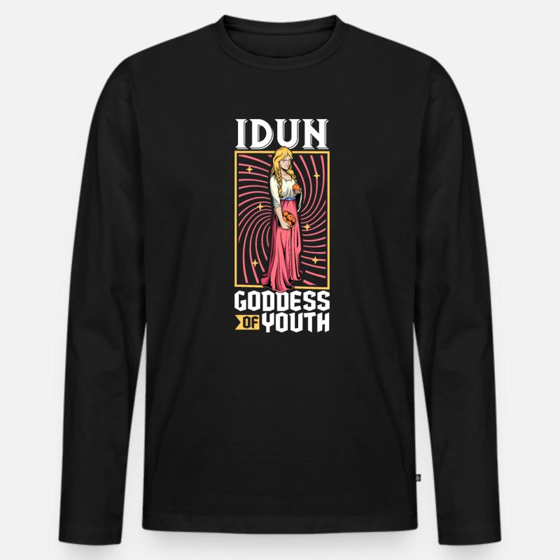 Wikinger Göttin Idun - Männer Premium Bio Langarmshirt - Schwarz