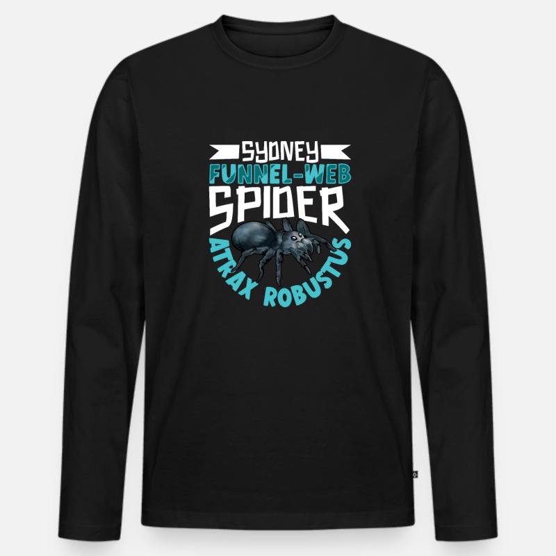 Sydney-Trichternetzspinne - Männer Premium Bio Langarmshirt - Schwarz