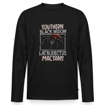 Südliche Schwarze Witwe - Männer Premium Bio Langarmshirt - Schwarz - Vorne - Nico (187cm)