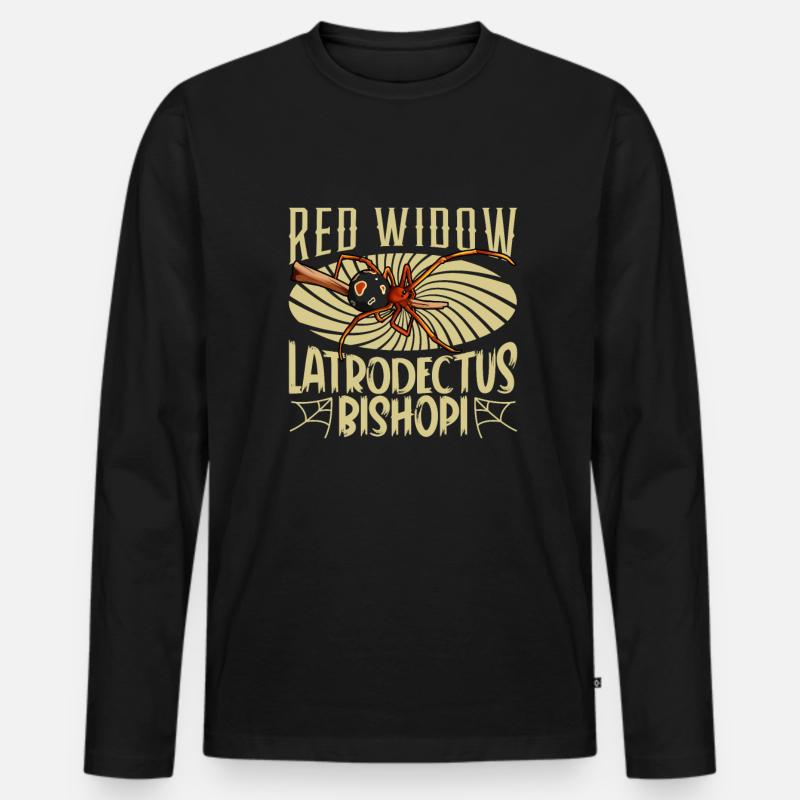 Rote Witwe - Männer Premium Bio Langarmshirt - Schwarz
