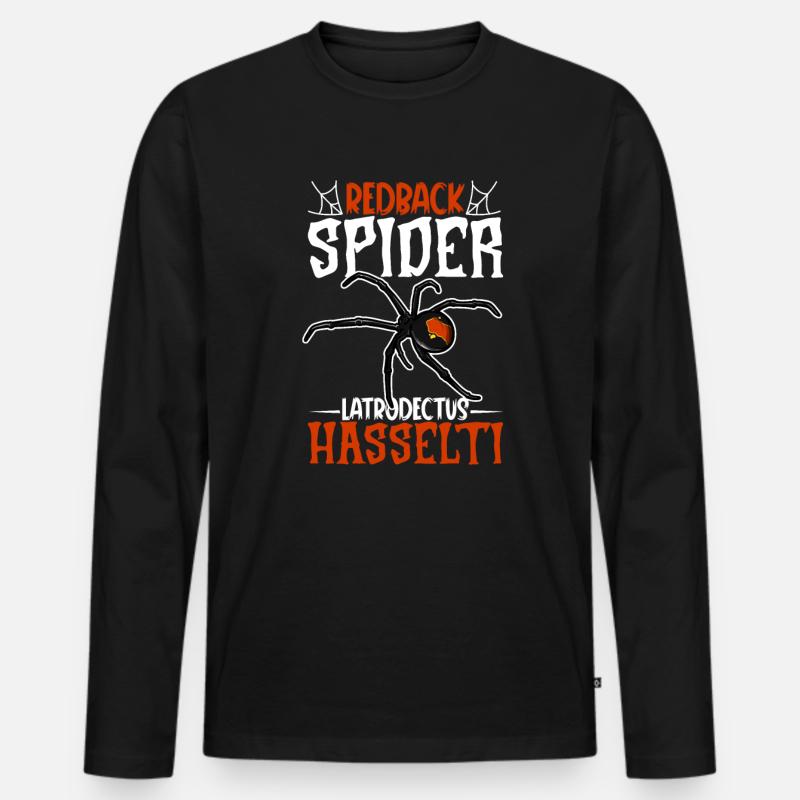 Redback Spider - Men's Premium Organic Long Sleeve Shirt - black